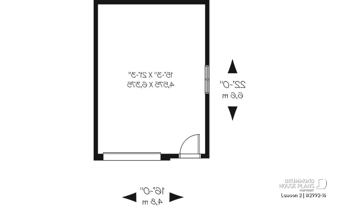1st level - One-car garage plan, perfect style for any kind of houses - Lawson 2