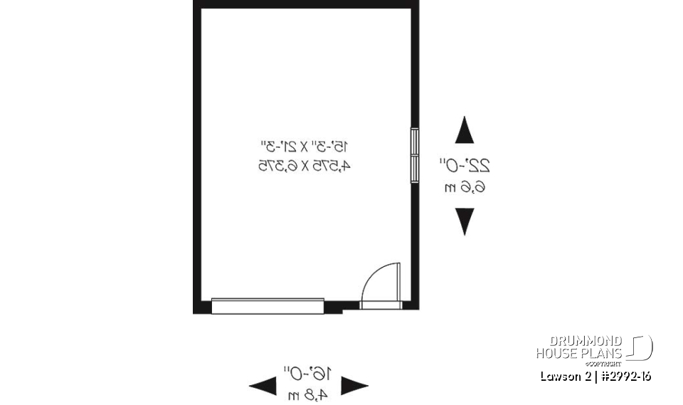 1st level - One-car garage plan, perfect style for any kind of houses - Lawson 2