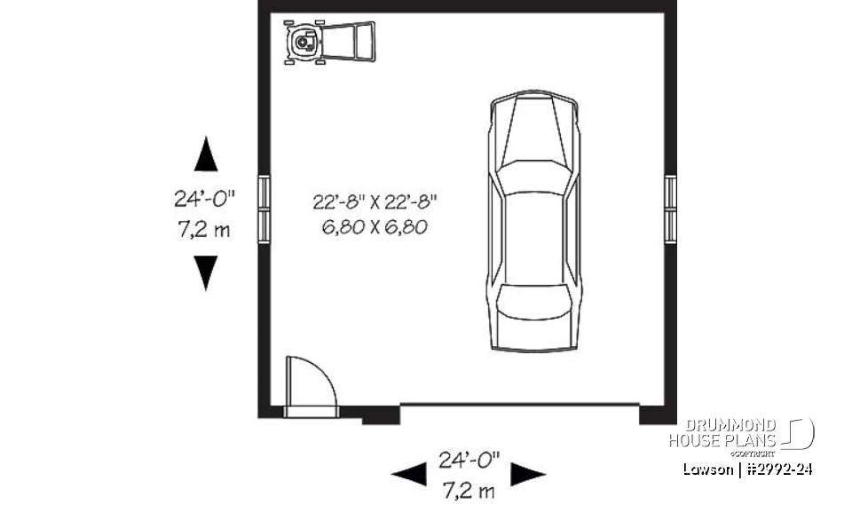 1st level - 2-car garage plan  - Lawson