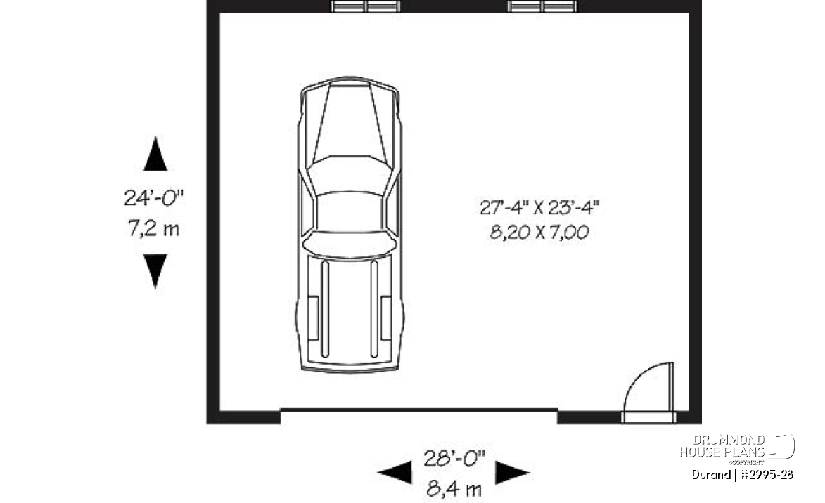 1st level - Country style 2-car garage - Durand