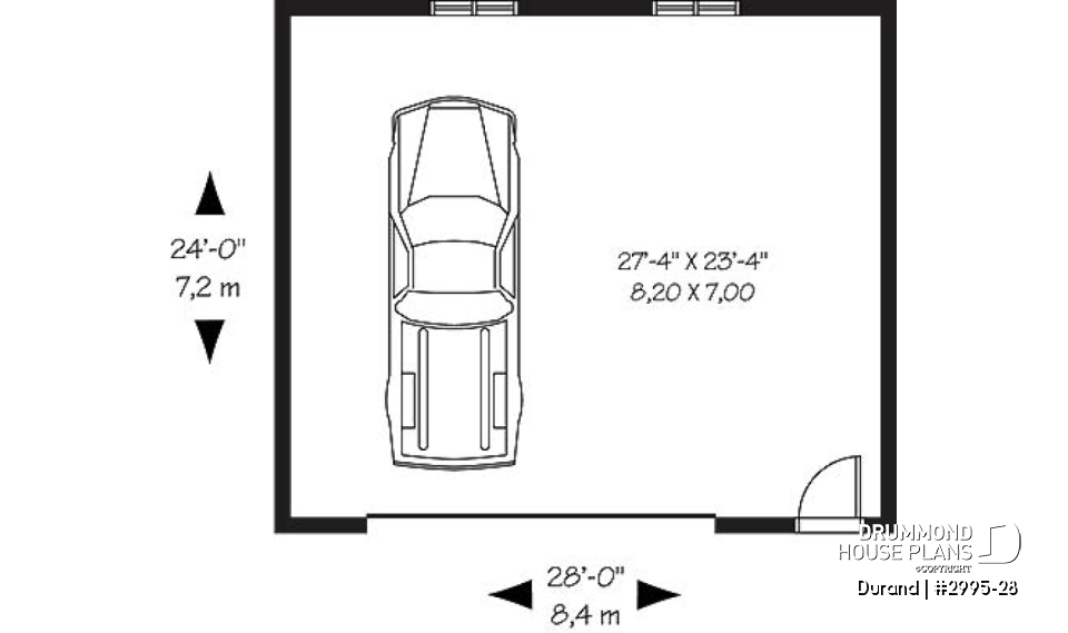 1st level - Country style 2-car garage - Durand