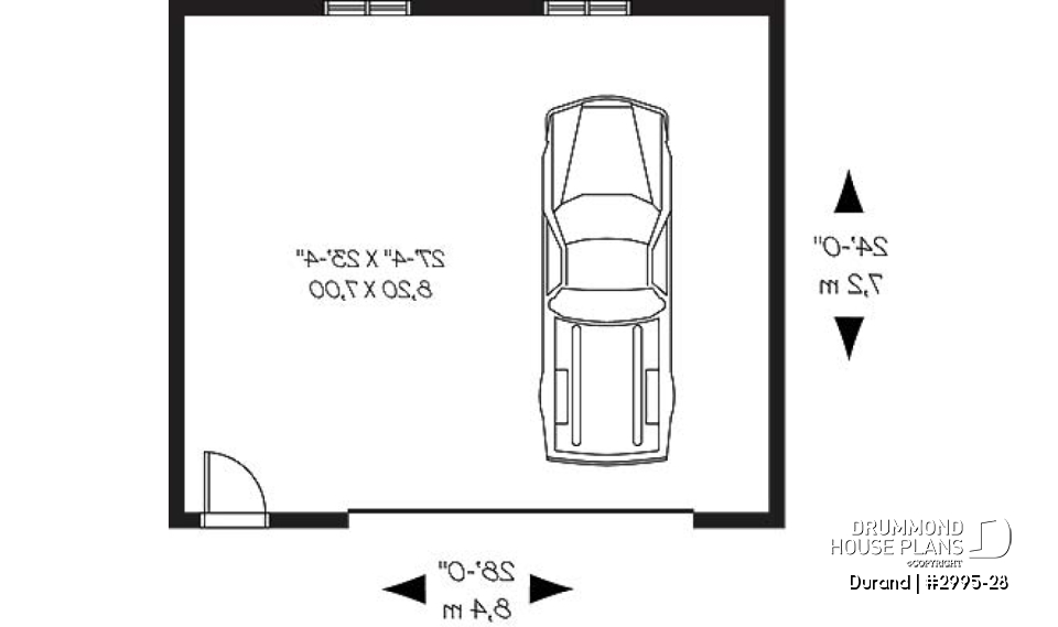 1st level - Country style 2-car garage - Durand