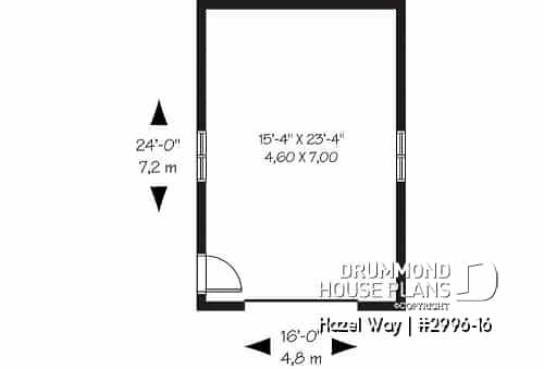 1st level - One-car garage plan, traditional style - Hazel Way
