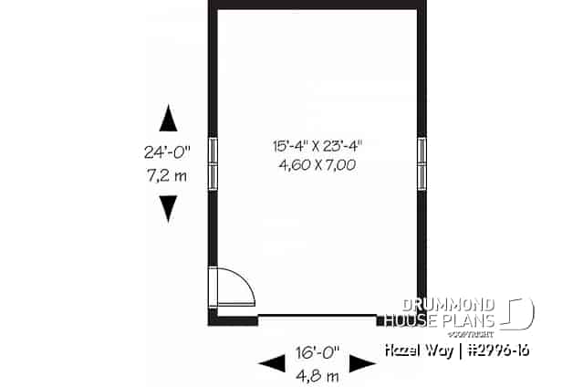 1st level - One-car garage plan - Hazel Way