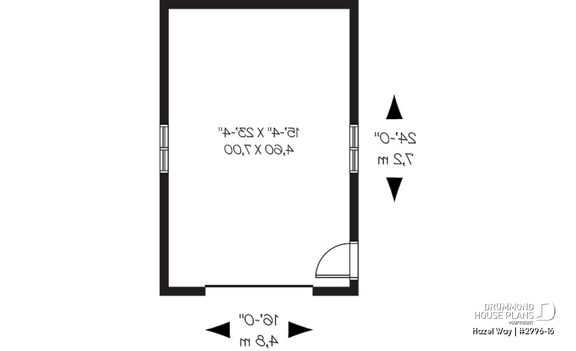 1st level - One-car garage plan, traditional style - Hazel Way