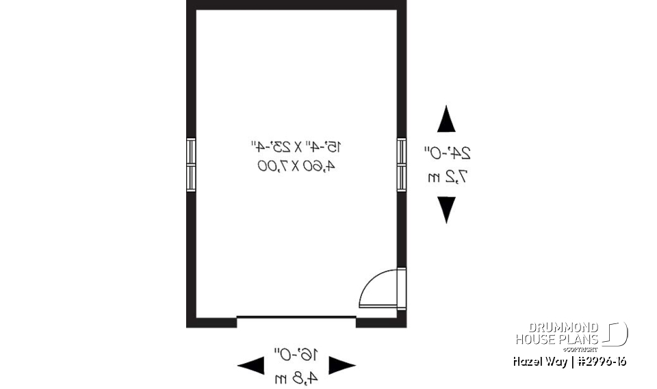 1st level - One-car garage plan, traditional style - Hazel Way
