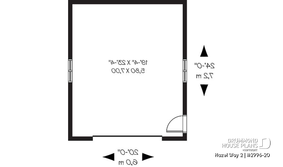 1st level - Single car garage plan, exit door on the side - Hazel Way 2