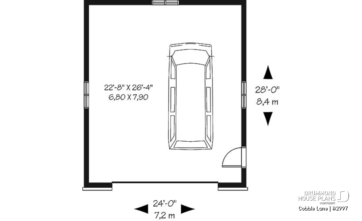 1st level - Elegant European style 2-car garage with 9'6'' ceiling. - Cobble Lane