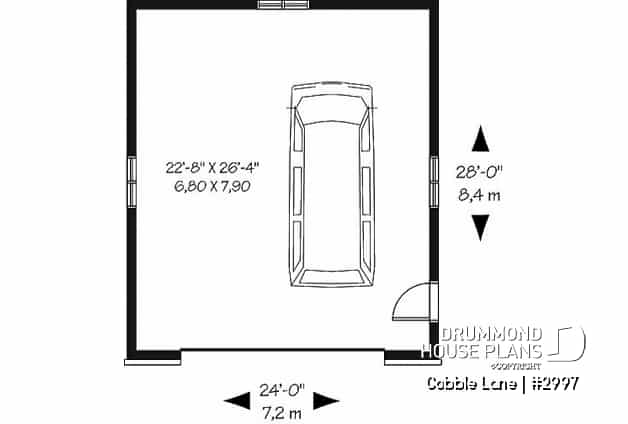 1st level - Elegant European style 2-car garage with 9'6'' ceiling. - Cobble Lane