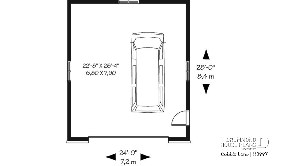 1st level - Elegant European style 2-car garage with 9'6'' ceiling. - Cobble Lane