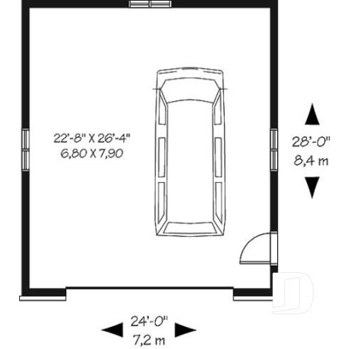 1st level - Elegant European style 2-car garage with 9'6'' ceiling. - Cobble Lane