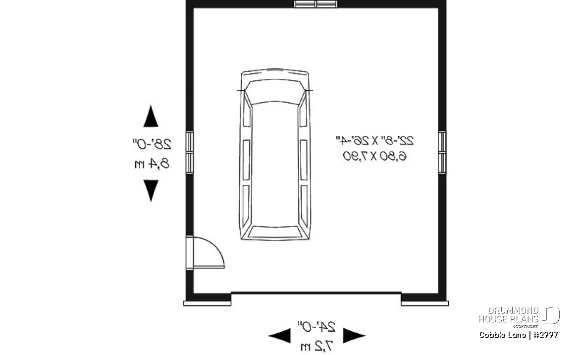 1st level - Elegant European style 2-car garage with 9'6'' ceiling. - Cobble Lane