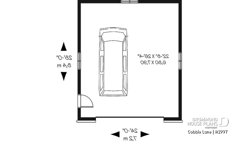 1st level - Elegant European style 2-car garage with 9'6'' ceiling. - Cobble Lane