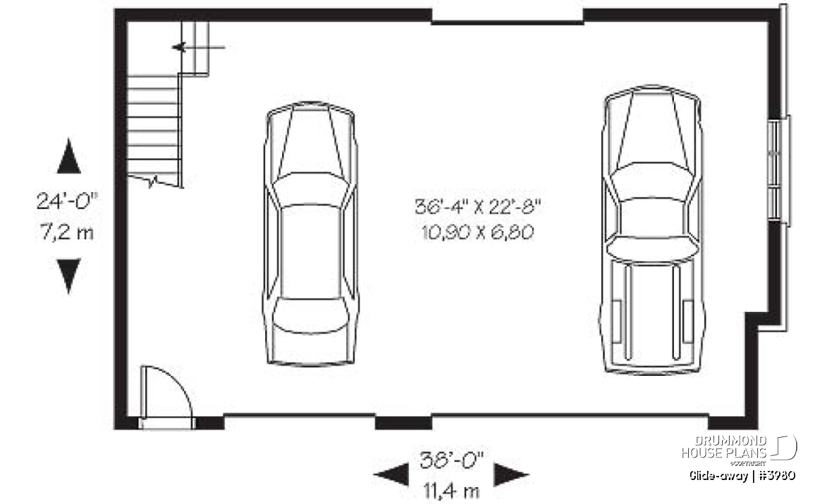 1st level - Large 3-car garage with bonus room on second floor - Glide-away