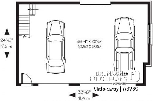 1st level - Large 3-car garage with bonus room - Glide-away