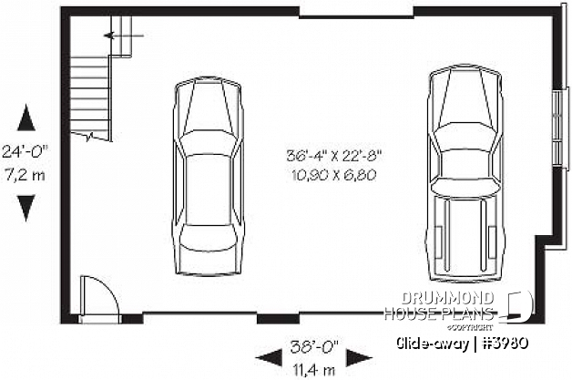 1st level - Large 3-car garage with bonus room on second floor - Glide-away