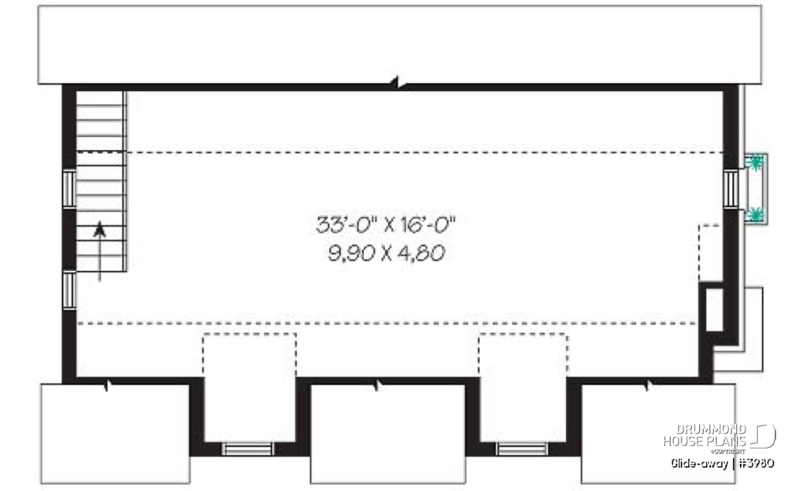 2nd level - Large 3-car garage with bonus room on second floor - Glide-away