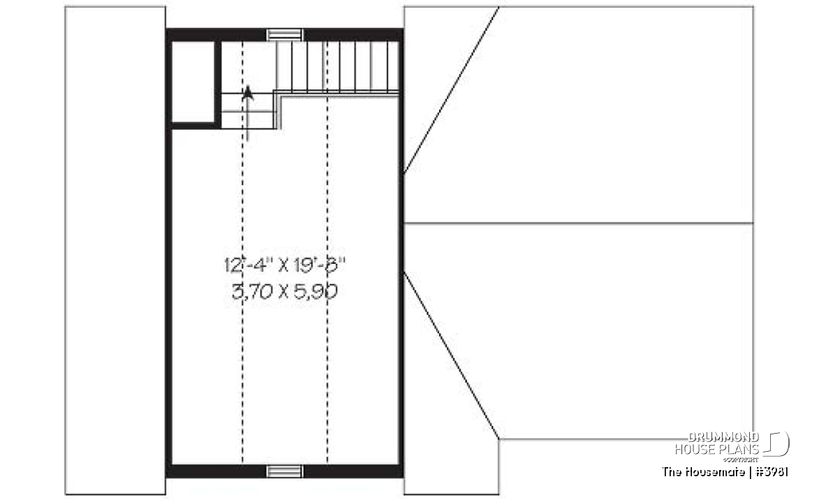 2nd level - 3-car garage plan, with storage room in second floor - The Housemate