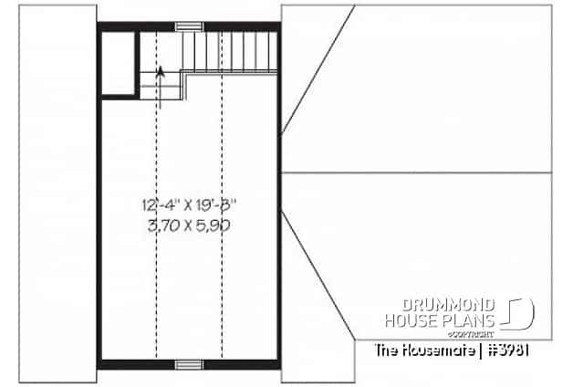 2nd level - 3-car garage plan, with storage room in second floor - The Housemate