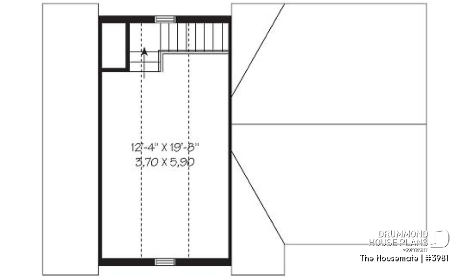 2nd level - 3-car garage plan, with storage room in second floor - The Housemate