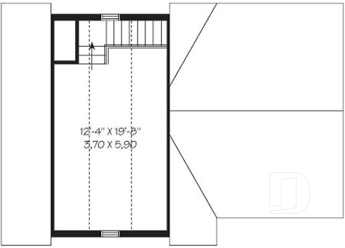 2nd level - 3-car garage plan, with storage room in second floor - The Housemate