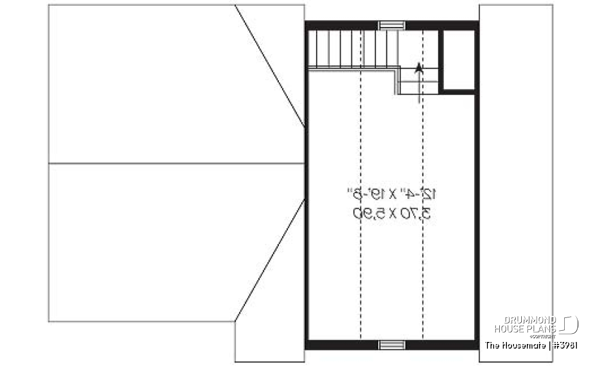 2nd level - 3-car garage plan, with storage room in second floor - The Housemate