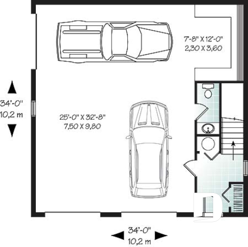 1st level - Large 3-car garage with workshop, half bath and unfinished bonus room on second floor - Kilkenny