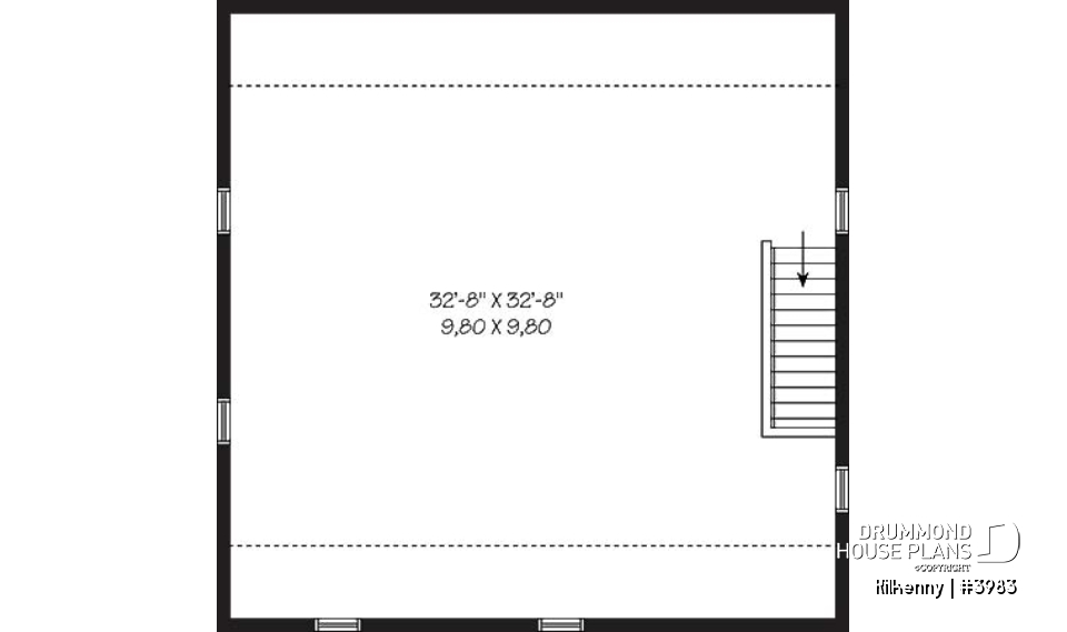 2nd level - Large 3-car garage with workshop, half bath and unfinished bonus room on second floor - Kilkenny