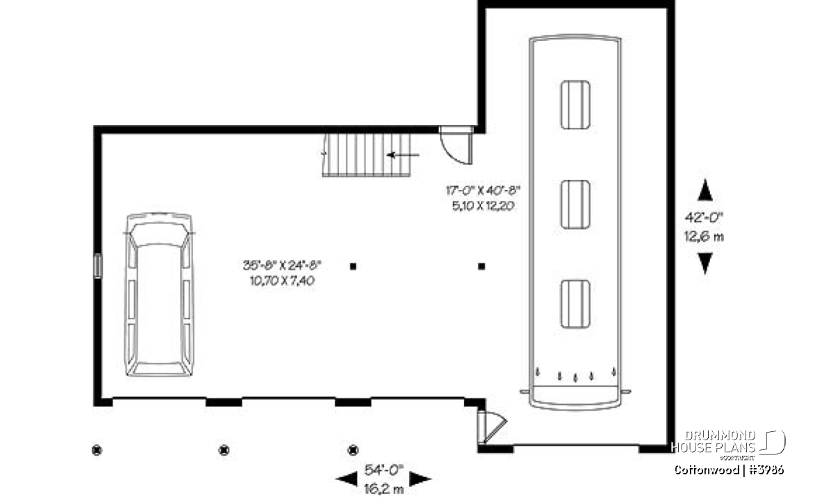 1st level - 4-car garage for RV and regular vehicles + large second floor bonus storage or room - Cottonwood