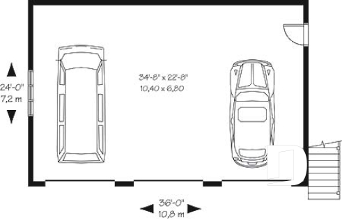 1st level - 3-car garage plan with bonus room to be finished on second floor - Alloway