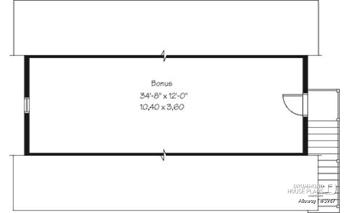 2nd level - 3-car garage plan with bonus room to be finished on second floor - Alloway