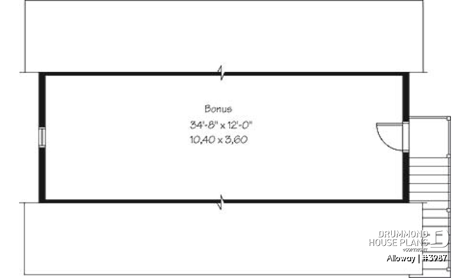 2nd level - 3-car garage plan with bonus room to be finished on second floor - Alloway
