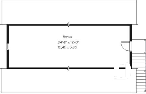 2nd level - 3-car garage plan with bonus room to be finished on second floor - Alloway