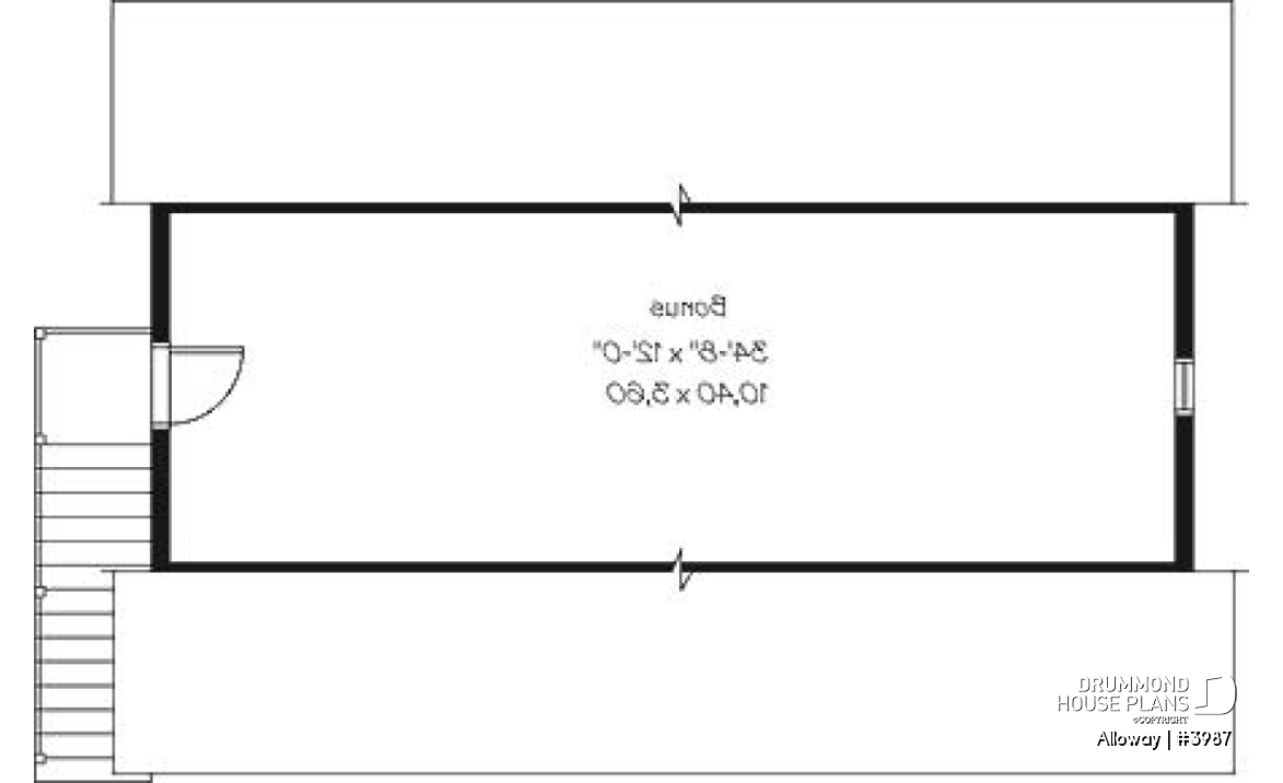 2nd level - 3-car garage plan with bonus room to be finished on second floor - Alloway