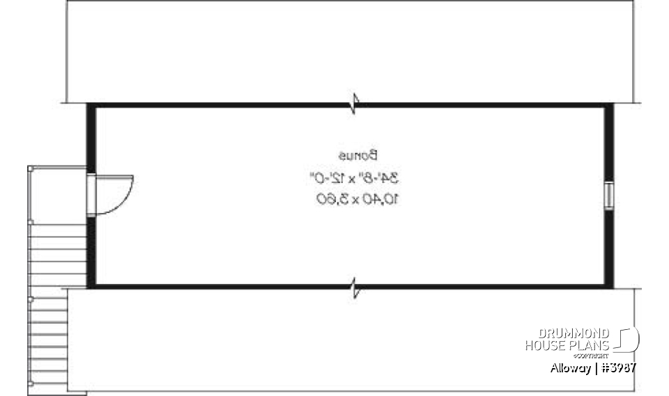 2nd level - 3-car garage plan with bonus room to be finished on second floor - Alloway