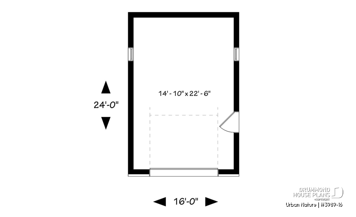 1st level - One-car garage, ideal for modern home design, with lots of natural lights, variable ceiling height - Urban Nature