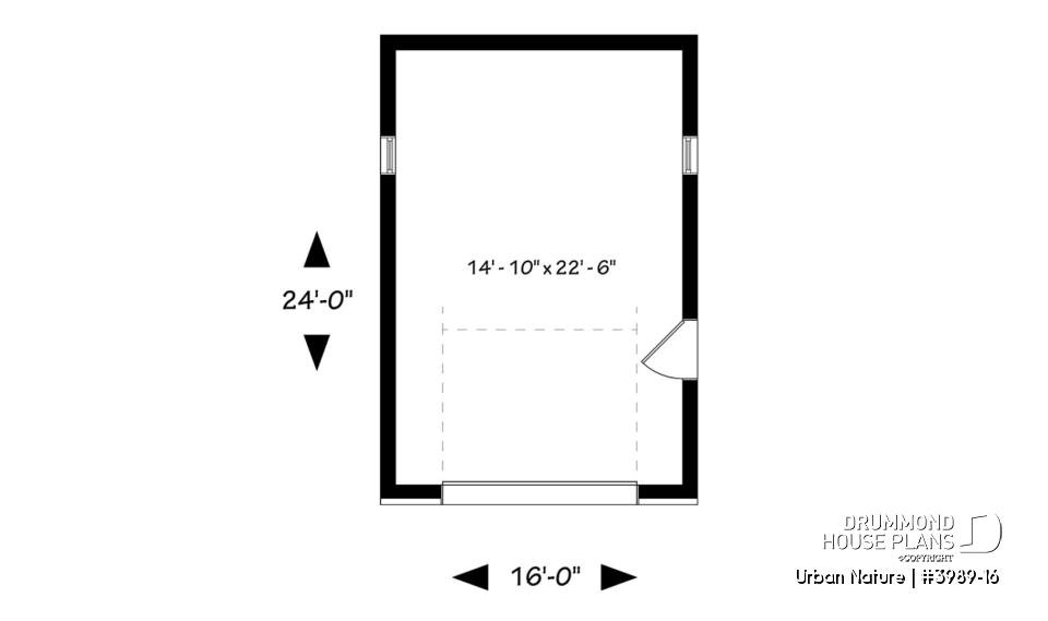 1st level - One-car garage, ideal for modern home design, with lots of natural lights, variable ceiling height - Urban Nature