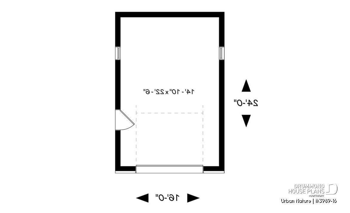 1st level - One-car garage, ideal for modern home design, with lots of natural lights, variable ceiling height - Urban Nature