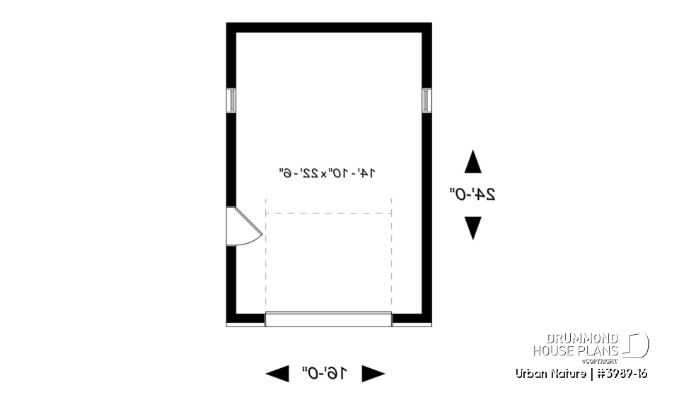 1st level - One-car garage, ideal for modern home design, with lots of natural lights, variable ceiling height - Urban Nature
