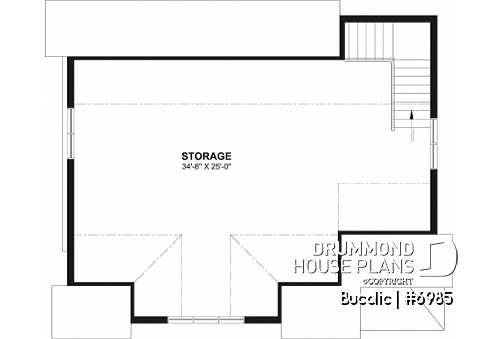 2nd level - Spacious Double Garage Plan with Storage on the Main Floor and Upstairs - Bucolic