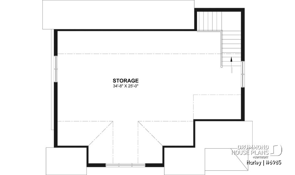 2nd level - Spacious Double Garage Plan with Storage on the Main Floor and Upstairs - Harley