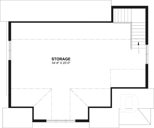 2nd level - Spacious Double Garage Plan with Storage on the Main Floor and Upstairs - Harley