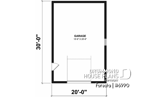 1st level - One-car garage, country farmhouse style - Foresta