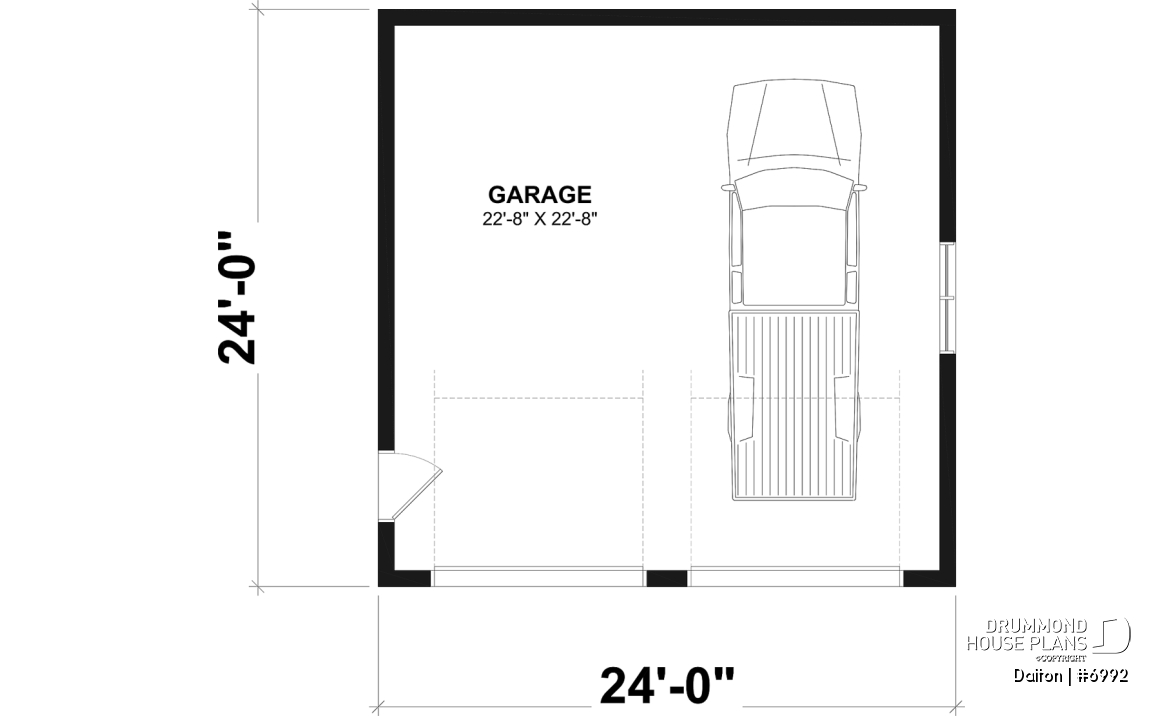 1st level - Double garage plan with 9' ceiling - Dalton