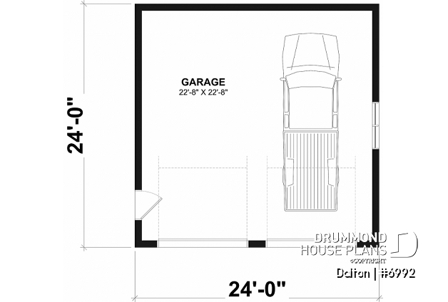 1st level - Double garage plan with 9' ceiling - Dalton