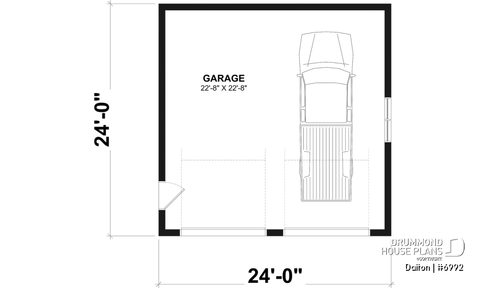 1st level - Double garage plan with 9' ceiling - Dalton