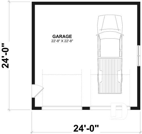1st level - Double garage plan with 9' ceiling - Dalton
