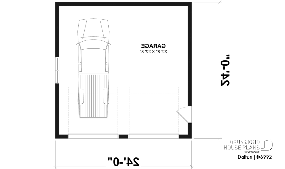 1st level - Double garage plan with 9' ceiling - Dalton