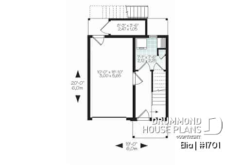 1st level - Contemporary 3 floor house design for narrow lot, affordable urban design, open concept, large covered deck - Elia