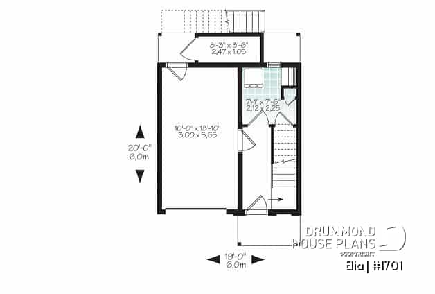 1st level - Contemporary 3 floor house design for narrow lot, affordable urban design, open concept, large covered deck - Elia